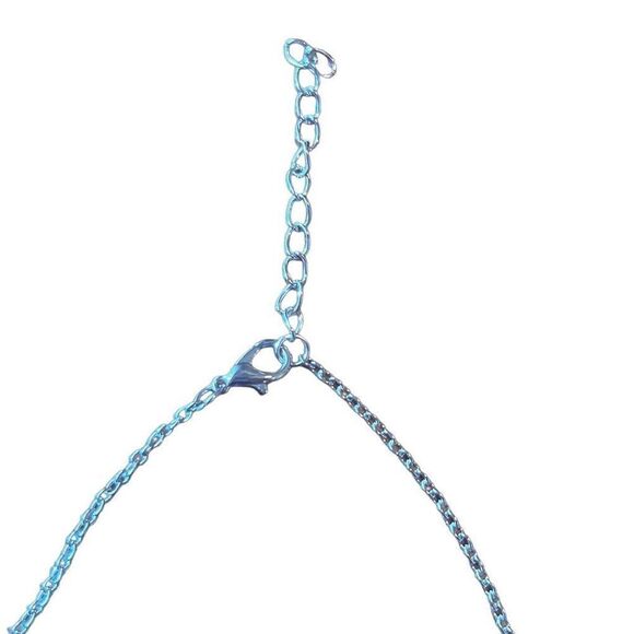 Silver Tone Diamond Heart Mother Child Holding Hands Pendant Adjustable Necklace - Picture 3 of 5